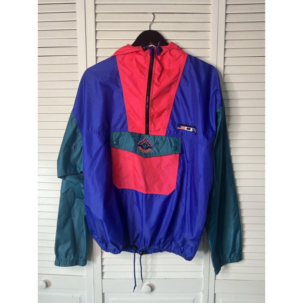 Vintage 1991 SKYR Sport USA Pan American Team Colorblock Windbreaker M Retro